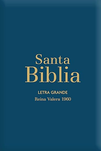 Biblia RVR60 Letra Grande/Tamaño manual - Azul acero con indice y cierre